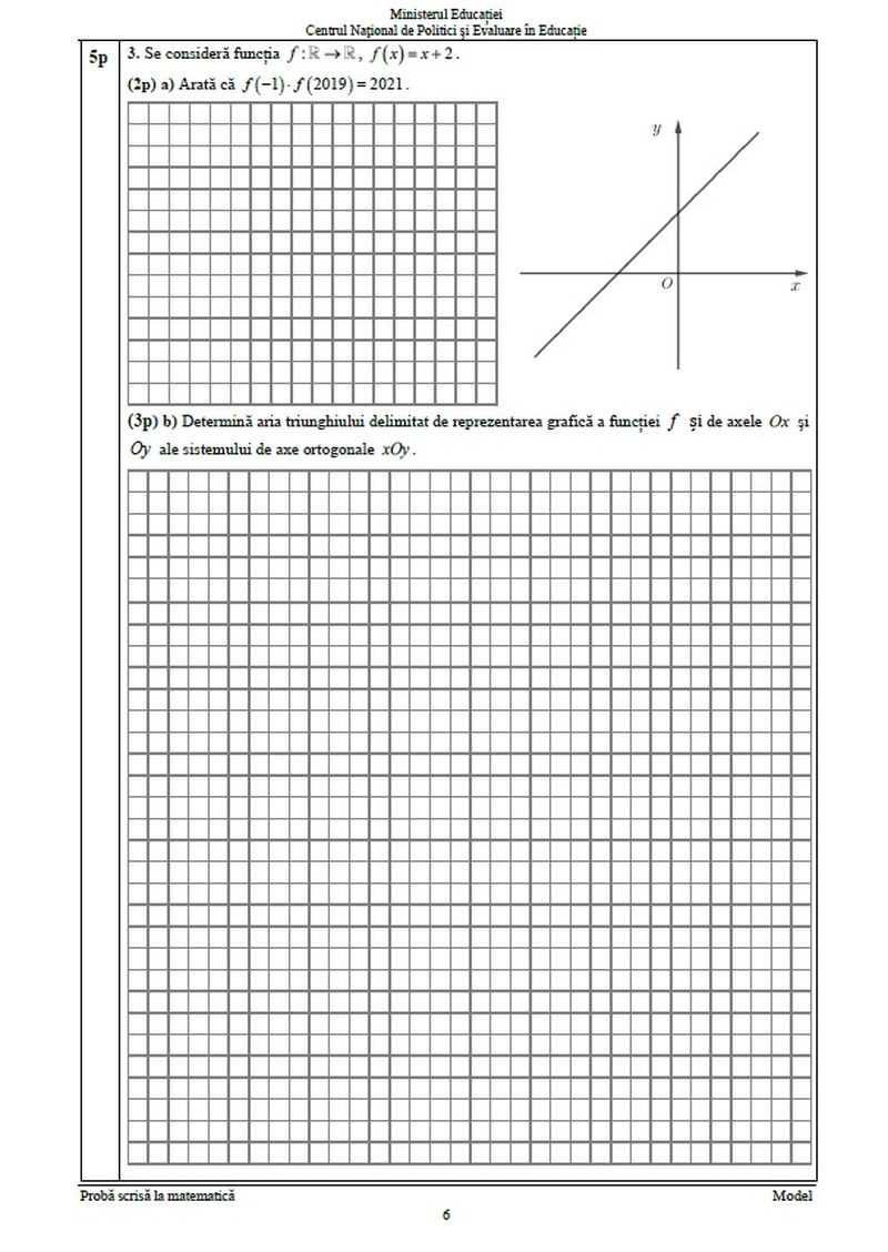 modele subiecte matematică evaluare națională