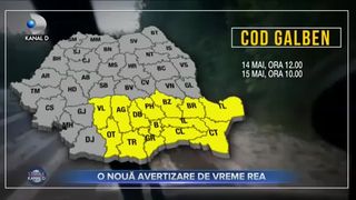 O nouă avertizare de vreme rea