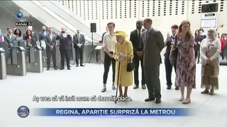 Regina, apariție surpriză la metrou