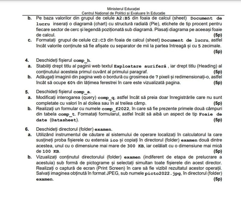 Competenţe BAC 2022: Modele de subiecte pentru Evaluarea competențelor digitale