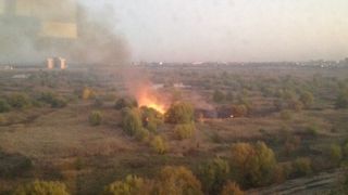 Un incendiu puternic a izbucnit ]n Parcul Natural Văcărești