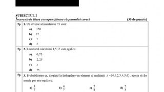 Teste de antrenament Matematică - Evaluare Naţională 2022