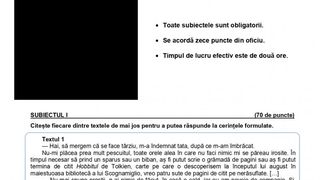 Teste de antrenament Română - Evaluare Naţională 2022