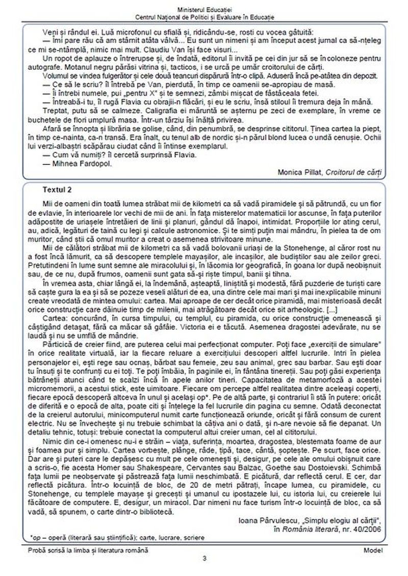 posibile subiecte Evaluarea Națională