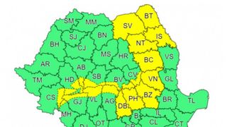   Cod galben de vreme rea &icirc;n 18 județe din țară