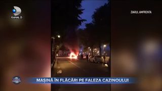 Mașină &icirc;n flăcări pe faleza Cazinoului