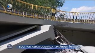 Șoc - pod abia modernizat, prăbușit în râu