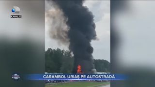 Carambol uriaș pe autostradă