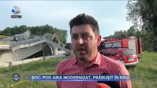 Șoc - pod abia modernizat, prăbușit în râu