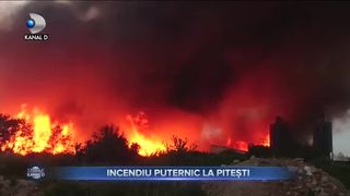 Incendiu puternic la Pitești