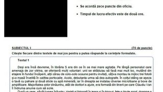 Subiecte Limba rom&acirc;nă Evaluarea Națională