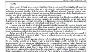 Subiecte Limba rom&acirc;nă Evaluarea Națională