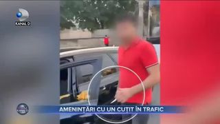 Amenințări cu un cuțit în trafic