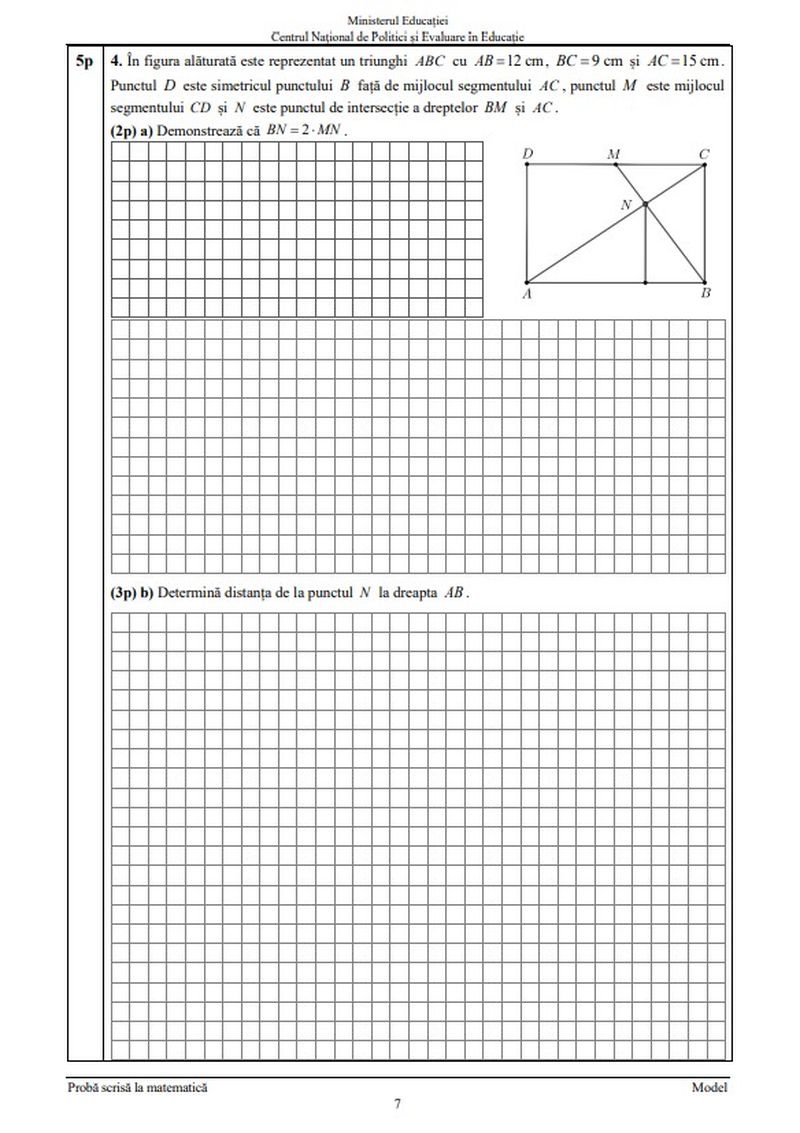 Edu.ro Subiecte Evaluare Națională 2022 Matematică