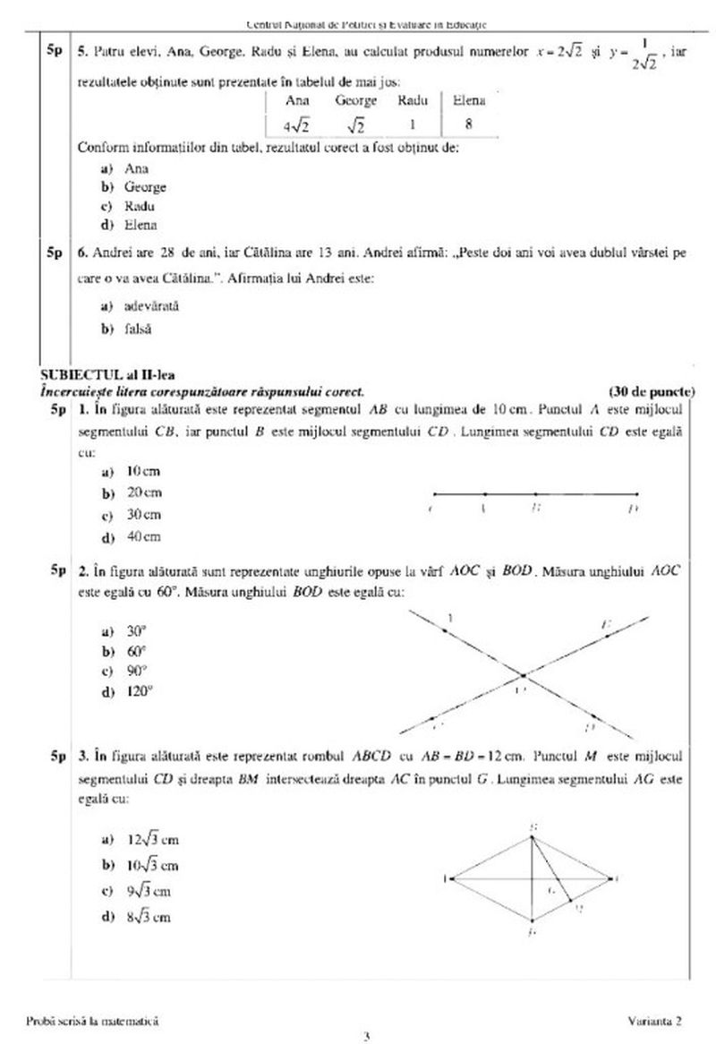 Subiecte Evaluare Națională 2022 Matematică EDU.RO. Ce probleme au picat. Vi se par grele?