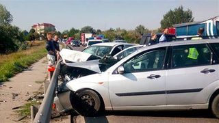  Accident grav cu patru mașini pe podul Ovidiu din Constanța