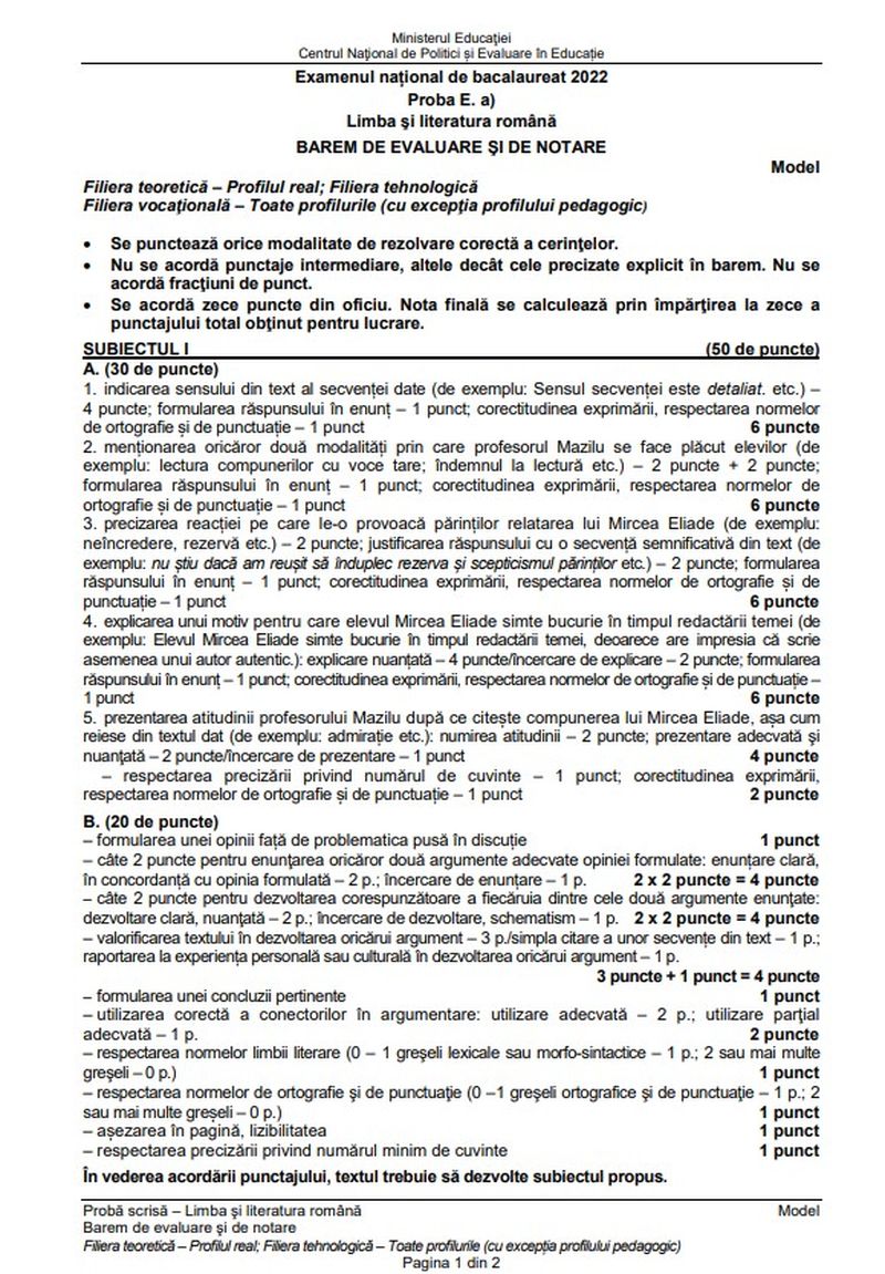 EDU.RO Subiecte BAC 2022 Română. Ce subiecte au picat? Punctul care le-a dat bătăi de cap elevilor