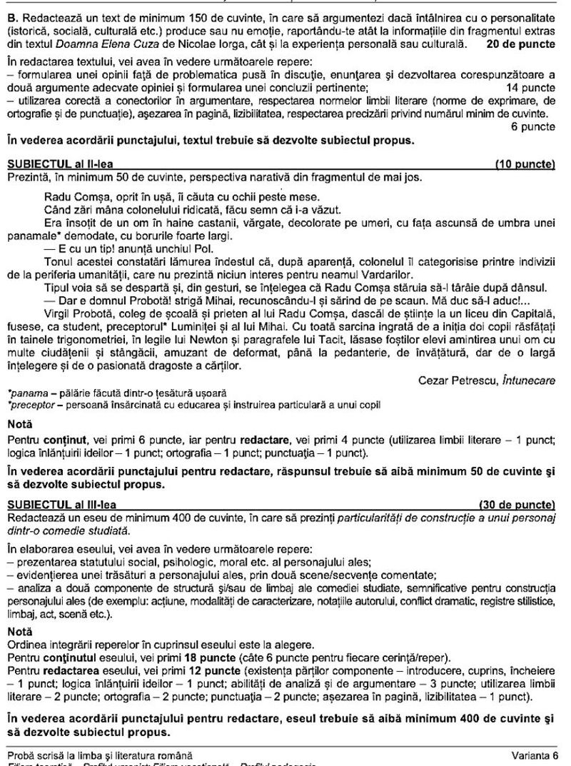 EDU.RO Subiecte BAC 2022 Română. Ce subiecte au picat? Punctul care le-a dat bătăi de cap elevilor