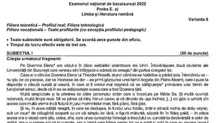 Edu.ro BAREM Limba Română BAC 2022: Ce trebuia să scrii la Subiectul 3?
