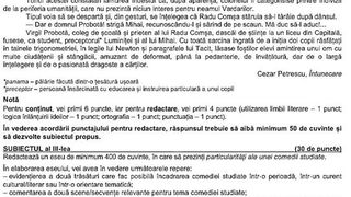 Barem Rom&acirc;nă BAC 2022: Răspunsurile corecte pentru elevii de clasa a 12-a, pe EDU.ro