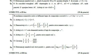 subiecte matematică bac