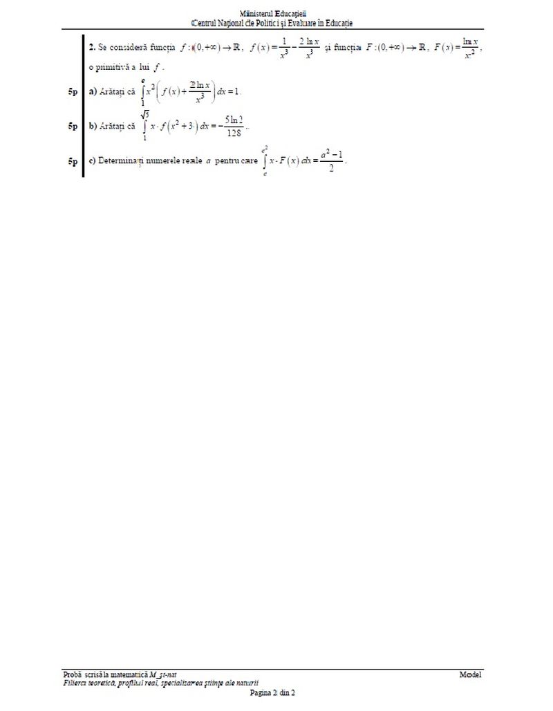 subiecte matematică bac