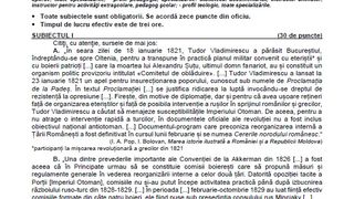 Subiecte istorie BAC 2022