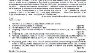 Subiecte istorie BAC 2022
