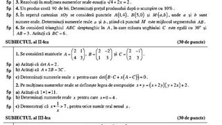 Barem Matematică BAC 2022: Rezolvări şi punctaje pentru profilul mate-info, tehnologic şi ştiinţe ale naturii