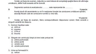 Subiecte Anatomie - Biologie BAC 2022