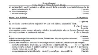 Subiecte Anatomie - Biologie BAC 2022
