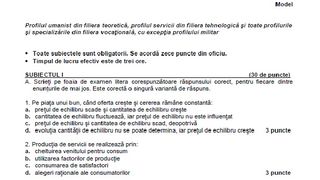 Subiecte Economie BAC 2022