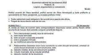Subiecte Logică BAC 2022