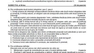 Subiecte Logică BAC 2022
