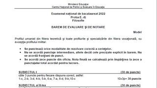 Subiecte Filosofie BAC 2022 barem