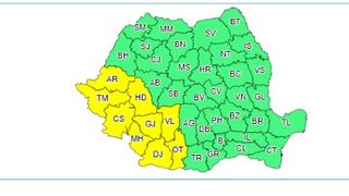 Cod galben de instabilitate atmosferică accentuată valabil &icirc;n nouă județe