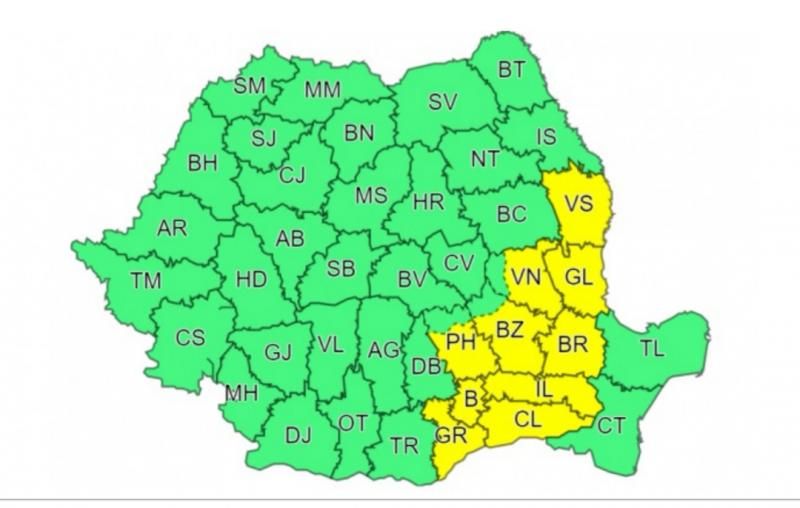 Mai bine de jumătate de țară va fi lovită de ploi, grindină și vijelii. ANM a emis un nou cod portocaliu de vreme severă