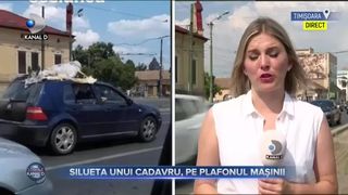 Silueta unui cadavru, pe plafonul mașinii