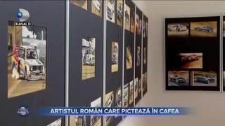 Artistul român care pictează în cafea