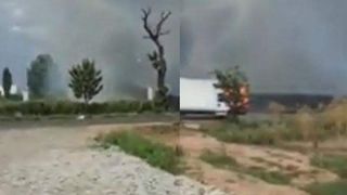 Incendiu puternic lângă Capitală. Au ars în jur de 30.000 de metri pătrați