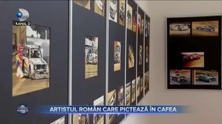 Artistul rom&acirc;n care pictează &icirc;n cafea