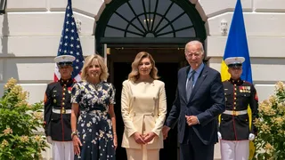 Soția lui Zelenski, primită de soții Biden la Casa Albă