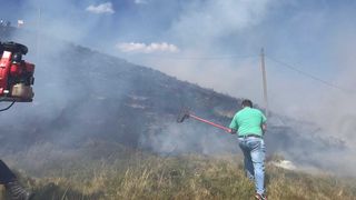 O suprafață mare de pe Muntele Găina a luat foc