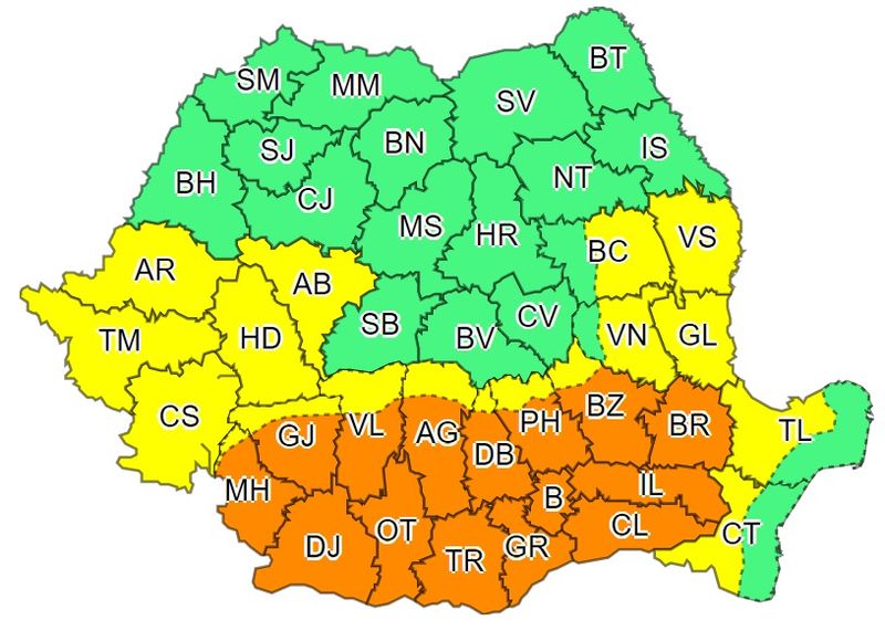 cod portocaliu canicula anm