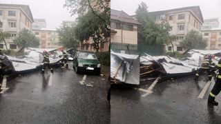 Furtuna a smuls un acoperiș în Focșani