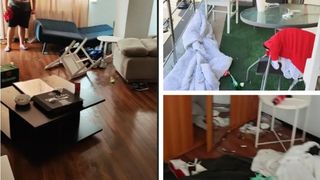 VIDEO - Un grup de tineri au distrus mesele, scaunele și canapele dintr-un apartament din Mamaia