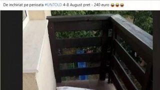 Imagini virale cu balconul unui apartament, dat spre închiriere pentru UNTOLD: „Aici cred că și-a petrecut Robin Hood ultimele clipe”