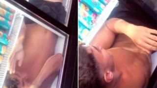 Gestul inedit al unui rom&acirc;n: s-a băgat &icirc;n frigiderul unui supermarket ca să se răcorească