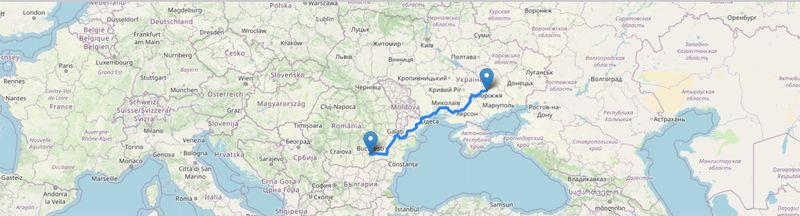 distanta Romania Zaporojie