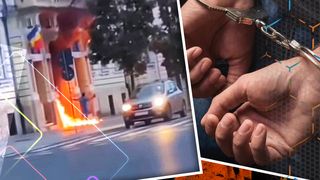 VIDEO | Incendiu la Primăria Cluj-Napoca: un bărbat a fost reținut după ce a dat foc porții de acces